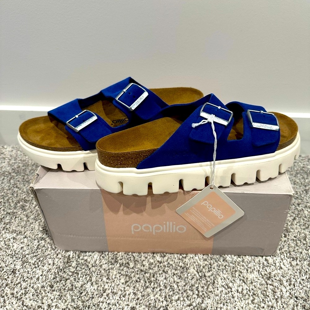 NWT Birkenstock Papillio Chunky Arizona Ultra Blue - Size 42 - Picture 4 of 5